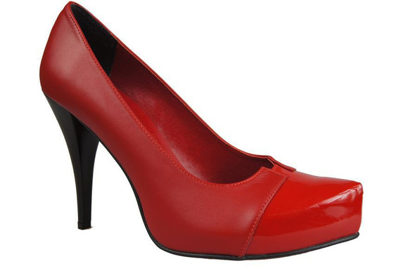 Damenschuhe Pumps, Naturleder, Rot 897 ElitaBut