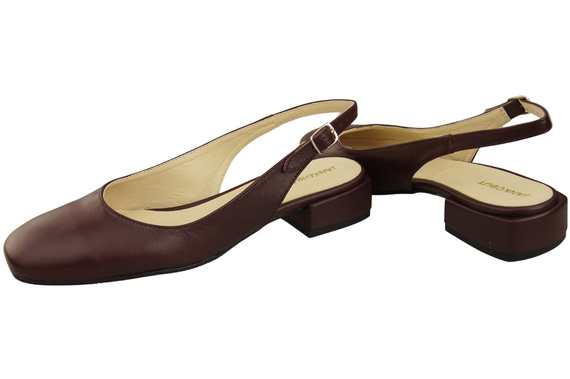 Damen Schuhe Sandalen Burgund Flacher Absatz Naturleder 206 ElitaBut