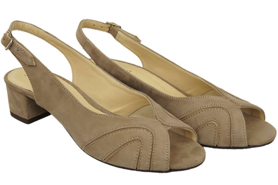 Damenschuhe Sandalen, natürliches Wildleder, Cappuccino Dark 991 ElitaBut