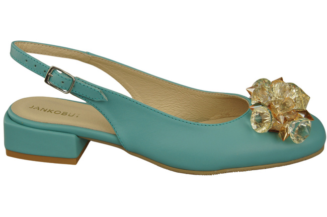 Damen Schuhe Türkis Sandalen mit Kristallen Naturleder 215 ElitaBut