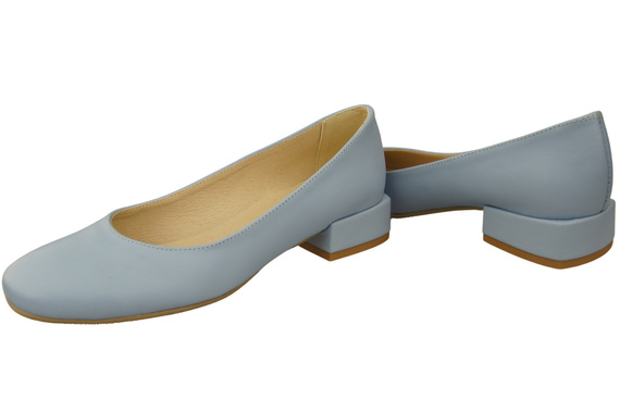 Bequeme Frauen Schuhe Hellblau Flats Natural Leder 204 ElitaBut