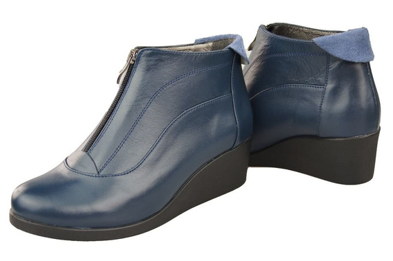 Damen-Winterstiefel, Naturleder, Marineblau 133 von ElitaBut