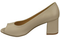 Damenschuhe PEEP TOE Pumps Beige Naturleder mit beschichtetem Absatz 192 ElitaBut