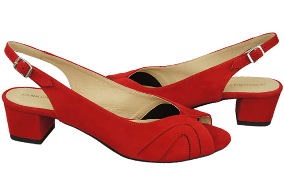 Damenschuhe Sandalen, natürliches Wildleder, Rot 991 ElitaBut