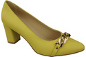 Klassische Frauen Lemon Naturleder Schuhe mit Gold Ornament Kette 200 ElitaBut