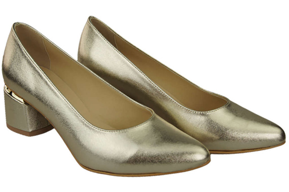 Damenschuhe Goldene Pumps, Naturleder 143 ElitaBut