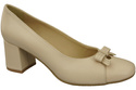 Damen Pumps mit Schleife Beige Naturleder und niedrigem Absatz 203 ElitaBut