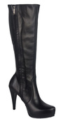 Damen-Plateaustiefel, Naturleder, Schwarz 687 ElitaBut