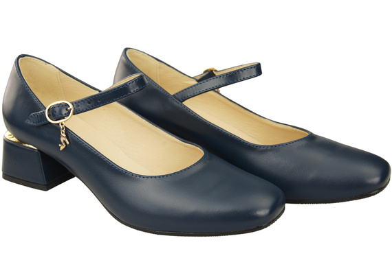 Damenschuhe Marineblau Riemchenpumps Naturleder 202 ElitaBut