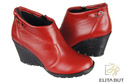 Damenschuhe Keilstiefel, Naturleder, Rot 739 ElitaBut