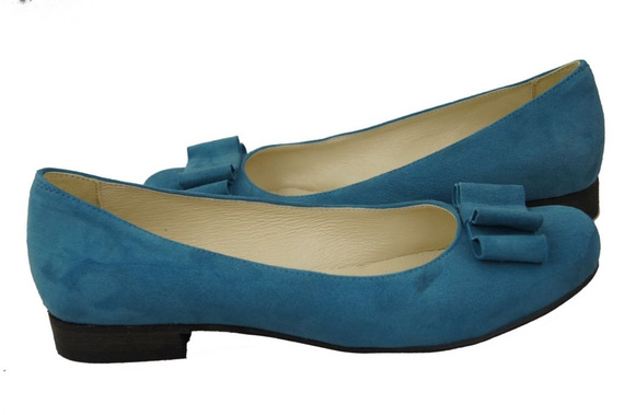 Damenschuhe Ballerinas Blau, Naturleder, Wildleder 126 ElitaBut