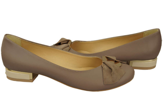 Damen Ballerinas Naturleder Cappuccino Dunkel 894 ElitaBut