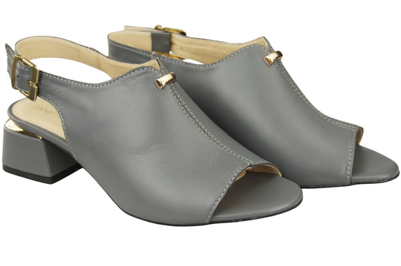Damenschuhe Sandalen Graugoldene Schnalle Naturleder 198 ElitaBut