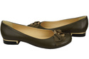 Damen-Ballerinas, Naturleder, Oliv 894 ElitaBut