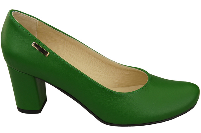 Klassische Damen Grün Leder Mandel Nase Pumps 201 ElitaBut