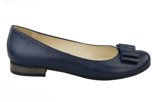 Damen-Ballerinas, Naturleder, Marineblau 702 ElitaBut