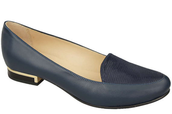 Damen-Ballerinas Lords, Naturleder, Marineblau 908 ElitaBut