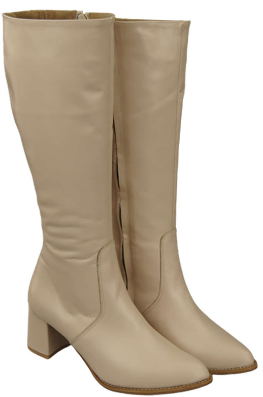 Schuhe Damenstiefel Klassisches Naturleder Cappuccino Bright 175 ElitaBut