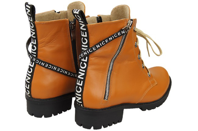 Schuhe Damen-Stiefeletten mit der Aufschrift NICE Natural Leather Red 173 von ElitaBut