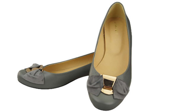 Damen-Ballerinas, Naturleder, Grau 894 ElitaBut