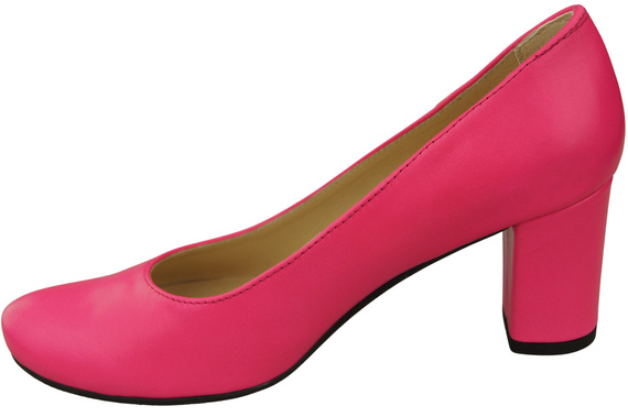 Klassische Damen Neon Pink Leder Mandel Nase Pumps 201 ElitaBut