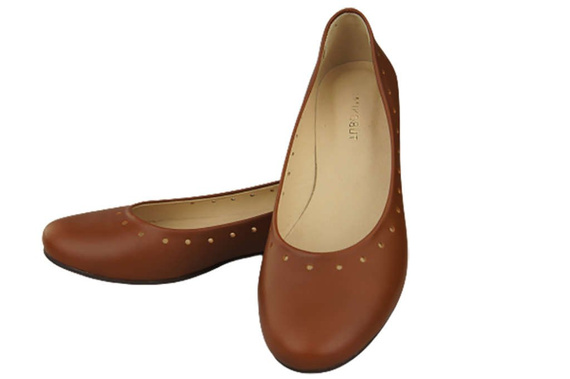 Damenschuhe Bequeme Ballerinas, Naturleder, Braun 162 ElitaBut