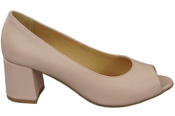 Damenschuhe PEEP TOE Pumps, Puderrosa, Naturleder mit beschichtetem Absatz 192 ElitaBut