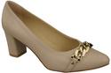 Klassische Frauen Cappuccino Blass Naturleder Schuhe mit Gold Ornament Kette 200 ElitaBut