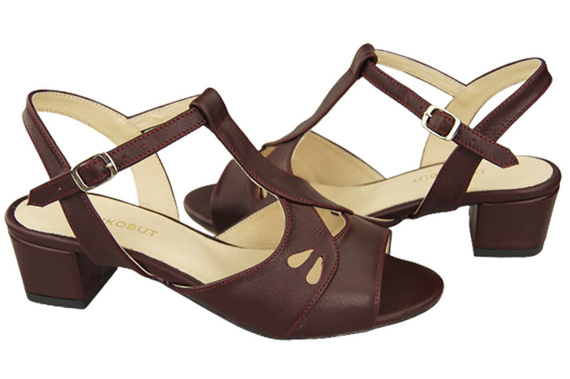 Damenschuhe Burgunderrote Sandalen, Naturleder 169 ElitaBut