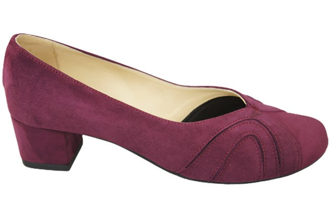 Damenschuhe Pumps, natürliches Wildleder, Burgund 786 von ElitaBut