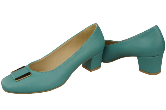 Damenschuhe Pumps Naturleder 187 Türkis ElitaBut