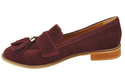 Schuhe Damen Mokassins Naturveloursleder Burgund 134 ElitaBut