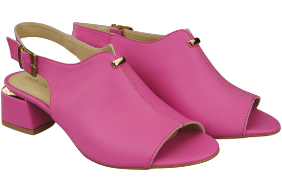 Damenschuhe Sandalen Fuchsia-Goldschnalle Naturleder 198 ElitaBut