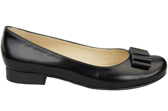 Damen Ballerinas, Naturleder, Schwarz, Glänzend 702 ElitaBut