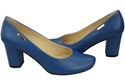 Klassische Damen Blau Leder Mandel Nase Pumps 201 ElitaBut