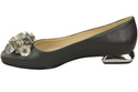 Damen Graphit Pumps mit Kristallen flach Naturleder 216 ElitaBut
