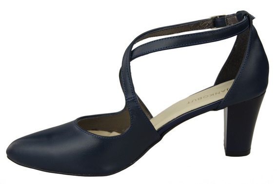 Damenschuhe Sandalen Niedriger Absatz Marineblaues Naturleder 102 ElitaBut