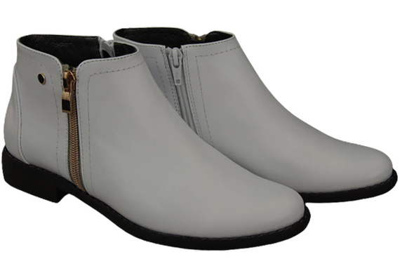 Frühlingsstiefel für Damenschuhe, Naturleder, Weiß 872 ElitaBut