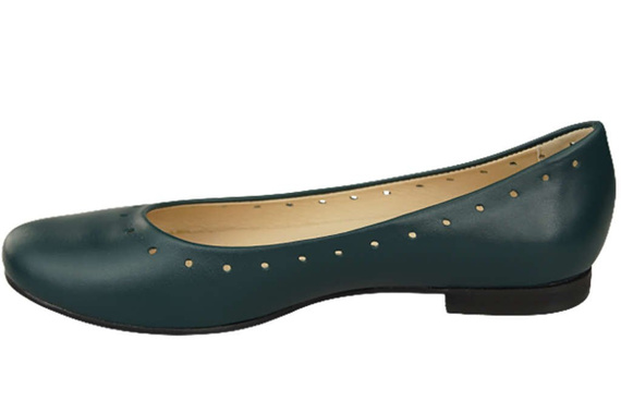 Damenschuhe Bequeme Ballerinas, Naturleder, Malachit 162 ElitaBut