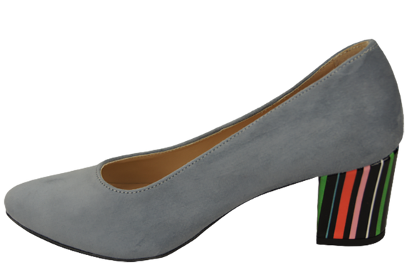 Damenschuhe Pumps Grau Natürliches Wildleder Dekorativer Absatz 158 von ElitaBut