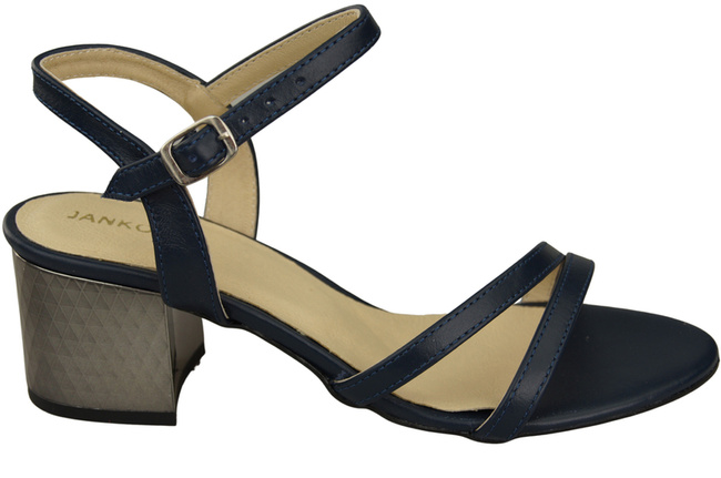 Damenschuhe Marineblaues Naturleder 197 Sandalen, die den Fuß sinnlich enthüllen ElitaBut