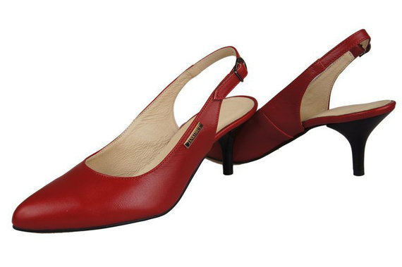 Damenschuhe Sandalen, Naturleder, Rot 910 ElitaBut