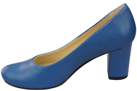 Klassische Damen Blau Leder Mandel Nase Pumps 201 ElitaBut