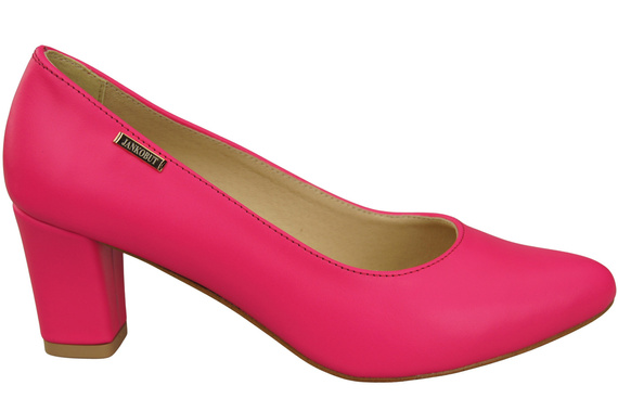 Klassische Glatt Damen Neon Rosa Naturleder Schuhe 213 ElitaBut