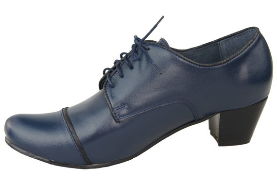 Schuhe Damenschuhe, Schnürschuhe, Naturleder, Marineblau 956 ElitaBut