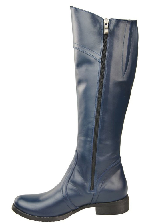 Damenstiefel, Stiefel, Naturleder 597, marineblau ElitaBut