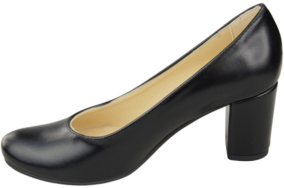 Klassische Damen Schwarz glänzend Leder Mandel Nase Pumps 201 ElitaBut