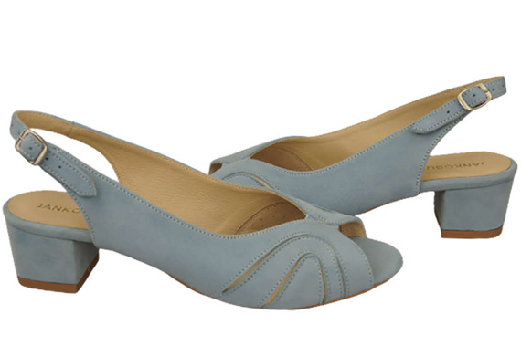 Damenschuhe Sandalen, natürliches Wildleder, Hellblau 991 ElitaBut