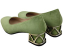 Bequeme Damenschuhe Pistazien Pumps mit dekorativem Absatz Natürliches Wildleder 219 von ElitaBut