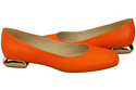 Flache Frauen Schuhe Orange Dekorative Ferse Naturleder 209 ElitaBut